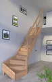 Holztreppe Rhodos in ¼ gewendelter Ausführung rechts-Eiche-Holzgeländer-mit S...