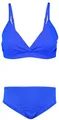 Aquarti Mädchen Bikini Set Bustier Bikinislip Zweiteiliger Badeanzug, Farbe: 039 Jacquard Punkte Kornblumenblau, Größe: 158