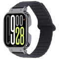 Für Xiaomi Redmi Watch 5 / Watch 4 Silikon Armband mit Metall Gehäuse Schwarz