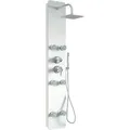 HOME DELUXE - Duschpaneel - DIVE Weiß - Maße: 150 x 25 x 9 cm, Front: Glas, inkl. Tropenbrause und komplettem Zubehör - Weiß