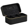 Uhrenbox unterwegs Etui für 3 Uhren PU im Flechtlook 10 x 20 x 9 cm Geschenki...