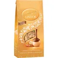 Lindt Schokolade | LINDOR Beutel Golden Caramel & Haselnuss | 137g | 10 Kugeln in feiner Vollmilch-Schokolade mit zartschmelzender Caramel & Haselnuss Füllung | Schokoladen-Geschenk