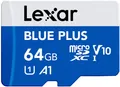 Lexar BLUE PLUS, 64 GB, MicroSDXC, UHS-I, 100 MB/s, Class 1 (U1), V10