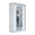 A&J MöbelLand GmbH Schiebetürenschrank ERA mit Spiegel. (TOP ANGEBOT! Geräumiger Schrank mit viel Stauraum:6 Regalen und 1 Kleiderstange – -ideal zur Aufbewahrung von Kleidung und Accessoires. TOP PRODUKT! Farbe und Größe (120 cm, 160 cm, 180 cm) zur Auswahl -wählen Sie das ideale Modell für Ihr Schlafzimmer!, Kleiderschrank mit Regalen) Breite: 120 cm, 140 cm, 160 cm, Höhe: 215 cm, Tiefe: 59,5 cm