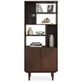 Idimex Wohnzimmerschrank, Nussbaum, Holz, Kiefer, Vintage, 80x188x37 cm, FSC Mix, Wohnzimmer, Regale, Bücherregale