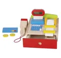goki Registrierkasse, mit Scanner, Taschenrechner, Display, aus Holz
