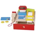 Goki Kaufmannsladenkasse Scanner Taschenrechner Kasse Holz Kaufladen Holzkasse