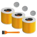 3 Stück Filter Für Kärcher Staubsauger，Patronenfilter Kompatibel KäRcher Wd3 ...