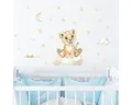 Montegoni Wandtattoo Wandsticker niedlichen Tiger Mond Stern Wandaufkleber (Wandtattoo Waldtiere,Wandtattoo für Kinderzimmer), Kindergarten Home Dekoration, wasserdichte abnehmbare