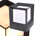 max K O M F O R T Kubische Aussenlampe E27 Sockelleuchte Pfostenleuchte Pfeilerleuchte Aussenleuchte Standleuchte Wegeleuchte Gartenlampe würfelförmig PAX 1425B Anthrazit (220x270x220mm)