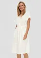 s.Oliver Minikleid Baumwollkleid mit Raffung und Eingrifftaschen Raffung, creme 0210