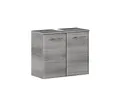 Pelipal Waschbeckenunterschrank Quickset 328 in Graphit Struktur quer Nachbildung, 60 cm breit | Waschbeckenschrank ohne Waschbecken mit 2 Türen