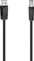 Hama USB A Kabel - USB B (USB 2.0, Kabel, 480Mbit/s, 0,5A, 5m, Laden) schwarz