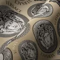VERSACE WALLPAPER Beige Silber Gold Grau Luxus Tapete Vliestapete Logo Medusa 386114 10,05x0,70m Made in Germany