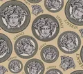 Versace Home Designer Tapete Beige Silber Gold Medusa-Kopf 38611-4 (8,35€/1qm)