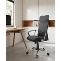 SONGMICS Bürostuhl, ergonomischer Schreibtischstuhl, Drehstuhl, gepolsterter Sitz, höhenverstellbar und neigbar, bis 120 kg belastbar - Schwarz