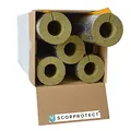 Scorprotect® voller Karton Alukaschierte Rohrschale Rohrisolierung Steinwolle mit 0.040 Wärmeleitfähigkeit (Steinwolle, 76 x 40 mm x 1 Meter)