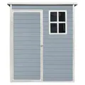 osoltus Lönneberga 1,5m2 Gartenhaus Kunststoff Schuppen 96 x 157 cm Grau - Grau/Weiß