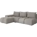 MIRJAN24 Ecksofa Bestii, mit Schlaffunktion und Bettkasten, L-Form Sofa (Velo 633, Ecksofa: Links) - Grau