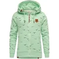 REPUBLIX Kapuzenpullover LOLA Damen Hoodie Sweatshirt Pullover Zipper Jacke grün XS
