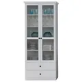 trendteam Vitrine Glasvitrine Hochschrank Wohnzimmerschrank Weiß 81 x 196cm