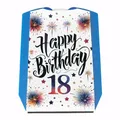speecheese 18. Geburtstag Feuerwerk Parkscheibe mit Spruch Happy Birthday mit fröhlichem Hintergrund Perfekt für die achtzehn Party Feier Geburtstagsgruß und Glückwünsche
