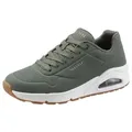 Skechers Uno - Stand on Air Sneaker Freizeitschuh, Halbschuh, Schnürschuh mit Air-Cooled Memory Foam grün 46 EU