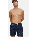 Indicode Badeshorts Herren Maya Schwimmshorts Männer mit detailreichem Muster, elastischer Bund mit Kordelzug blau L