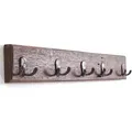 Design Delights Wandgarderobe, Natur, Holz, Echtholz,Mahagoni, Vintage, 60x8x5 cm, Garderobe, Garderobenleisten & Garderobenhaken