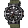 Funkchronograph CASIO PRO TREK, grün (dunkelgrün), Armbanduhren, Herren, Quarzuhr, Armbanduhr, Herrenuhr, Solar, analog, digital, Stoppfunktion