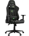Razer Edition TAROK Natrix Cloth PC Gaming Stuhl Stoff - atmungsaktiver Stoffbezug, 3D Softcoat Armlehnen, Wippfunkton, Lendenkissen und Kopfkissen, bis 130kg, schwarz