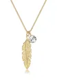 Elli Kette mit Anhänger Feder Boho Schmuck Geschenk mit Kristallen von Swarovski®925 Silber, Boho