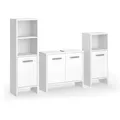 Vicco Badmöbel-Set Karli, weiß, 3-teilig, mit Waschbeckenunterschrank & 2 Badschränken