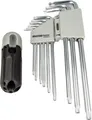 MASTERPROOF PROFESSIONAL TRX Stiftschlüsselsatz 9-tlg. T10 15 20 25 27 30 40 45 50 mit T-Halter, Chrom Vanadium