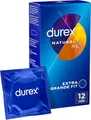 Durex Natural XL Kondome, für Komfort und Sicherheit, 12 extra große XL-Kondome