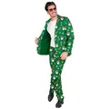 W WIDMANN MILANO Party Fashion - Weihnachtsanzug Herren, Santa Kostüm Outfit, Jackett und Hose, Weihnachtsfeier