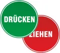 Aufkleber Set ziehen und drücken 6 cm rund wetterfest für Türen