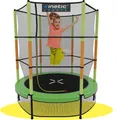 KINETIC SPORTS Kinder Trampolin JUMPER 140 cm - Gummiseil Federung, Sicherheitsnetz mit Reißverschluss - Indoor Kindertrampolin Spielzeug