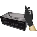Nitras Medical Einweghandschuhe 8320 Black Wave Nitril schwarz (Packung, 100-St., VPE= 100 Stück je Box, Gr XS-XL) puderfrei/reißfest schwarz 8-M