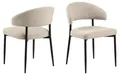 ACTONA GROUP Esszimmerstuhl Edina 2er Set, Stoff - bequem & stilvoll, mehrere Farben, moderne, Gepolstert, weicher Bezug & hoher Sitzkomfort, schwarze Stahlbeine