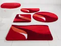 Badematte "Magnus, Badvorleger, Badezimmer Teppich", rutschhemmend beschichtet, strapazierfähig-schnell trocknend, mehrfarbig, Badteppich, Badematten auch als 2 teiliges Set & rund rot 2 St. 2-tlg. Stand-WC Set - 2 St.