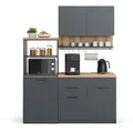Vicco Küchenzeile, Anthrazit, Honigeiche, Holzwerkstoff, Küchenblock,Rechteckig, 160x81.6x60 cm, Küchen, Küchenzeilen & Küchenblöcke, Küchenzeilen ohne Geräte