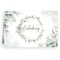 Klasse Einladungskarten Grün Blätter Aquarell mit Umschlägen Klappkarte Einladung Geburtstag Umschläge elegant Hochzeit Jubiläum Feier 20 30 40 50 60 70 80