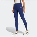 adidas Sportswear Leggings ESSENTIALS LINEAR COTTON aus Baumwollmaterial mit Stretchanteil, hoher Bund, ohne Verschluss blau S