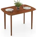 COSTWAY Esstisch, Esszimmertisch mit Beinen aus Gummiholz, Küchentisch für 2-4 Personen, Holztisch für Küche, Esszimmer, 110 x 78 x 77 cm, Walnuss - Braun