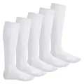 Footstar Herren & Damen Kniestrümpfe (5 Paar), Klassische Strümpfe aus Baumwolle - Everyday! - Weiß 35-38