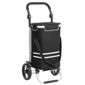Songmics Einkaufstrolley faltbar Polyester Schwarz – Robuster Einkaufswagen