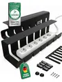 UNITURE® Kabelkanal Schreibtisch [DEKRA Zertifiziert] - 2er Set - 2x40cm Kabelhalter - Kabelführung - Cable Management Under Desk - Schwarz
