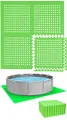 EYEPOWER Poolunterlage für 244 cm Pool Rund - 28 Schaumstoff Matten - 1cm Bodenschutz Fliesen - Outdoor Puzzlematte unter Stahlwand Swimmingpool - Gartenpool Bodenschutzmatte Pool Unterlage Terrasse