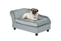 PawHut Tierbett Haustiersofa Hundesofa mit Matte Lagerraum Naturholz+Plüsch Hellgrau, Plüsch, 76B x 45T x 43H cm